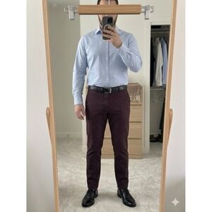 Old Navy Ultimate Straight Chino Pants‎ Mens 34x36 Maroon Red Cotton Trousers